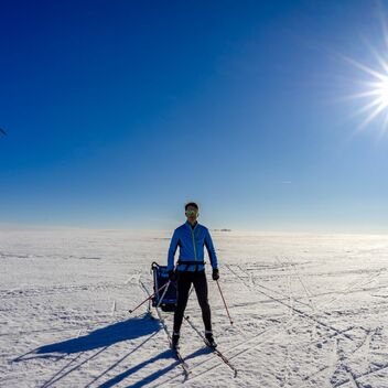 Na běžkách u chalupy
