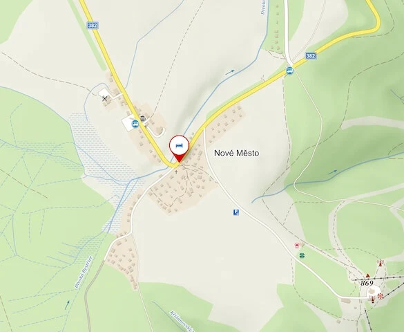 Mapa chalupa u Studánky